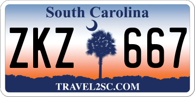 SC license plate ZKZ667