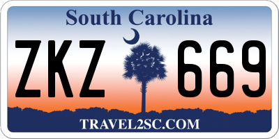 SC license plate ZKZ669