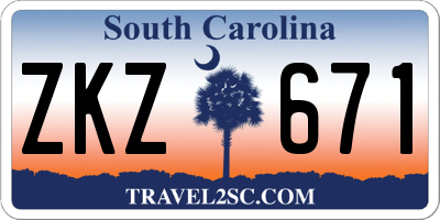 SC license plate ZKZ671
