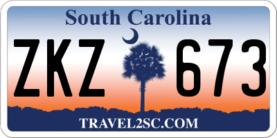 SC license plate ZKZ673