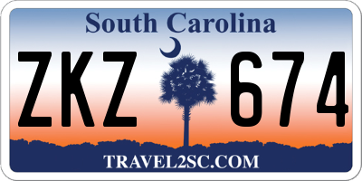 SC license plate ZKZ674