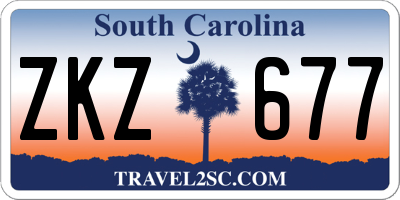 SC license plate ZKZ677