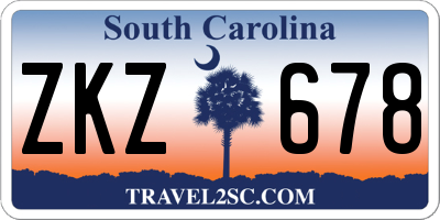 SC license plate ZKZ678