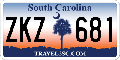 SC license plate ZKZ681