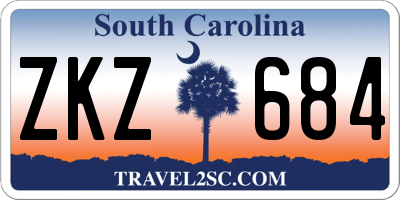 SC license plate ZKZ684