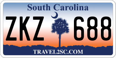 SC license plate ZKZ688