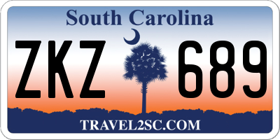 SC license plate ZKZ689