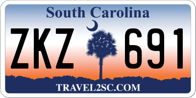 SC license plate ZKZ691