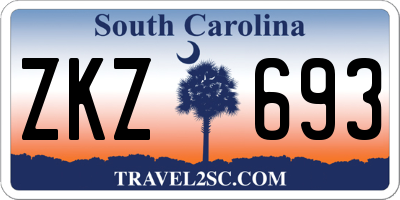SC license plate ZKZ693