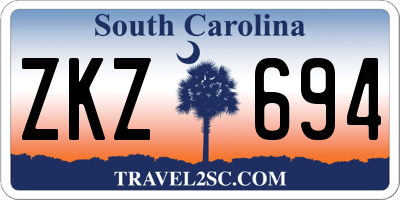 SC license plate ZKZ694