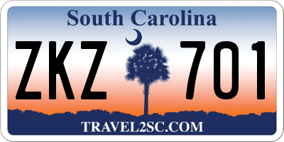 SC license plate ZKZ701
