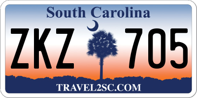 SC license plate ZKZ705