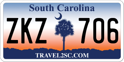 SC license plate ZKZ706