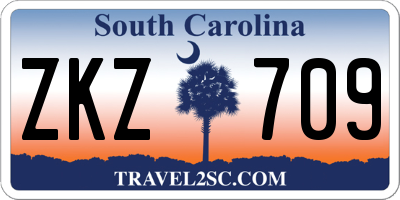 SC license plate ZKZ709