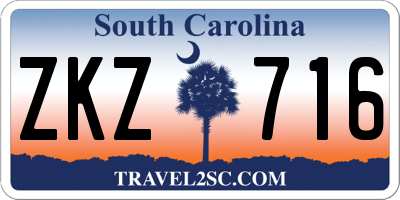 SC license plate ZKZ716
