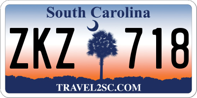SC license plate ZKZ718