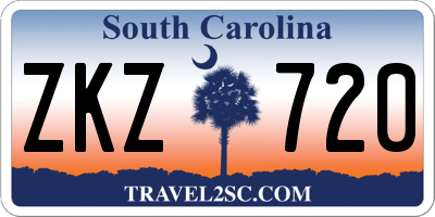 SC license plate ZKZ720
