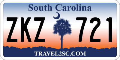 SC license plate ZKZ721