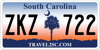 SC license plate ZKZ722