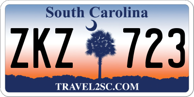 SC license plate ZKZ723