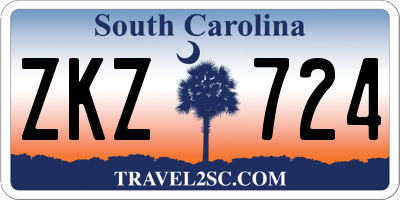 SC license plate ZKZ724