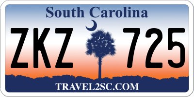 SC license plate ZKZ725