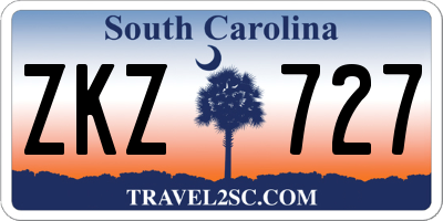 SC license plate ZKZ727