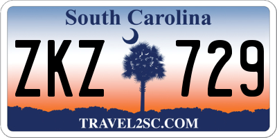 SC license plate ZKZ729