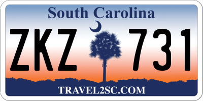 SC license plate ZKZ731