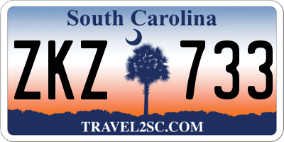 SC license plate ZKZ733