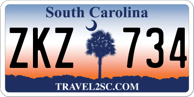 SC license plate ZKZ734