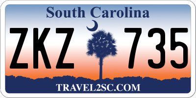 SC license plate ZKZ735