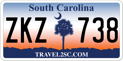 SC license plate ZKZ738