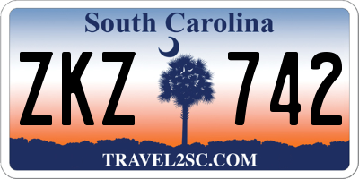 SC license plate ZKZ742