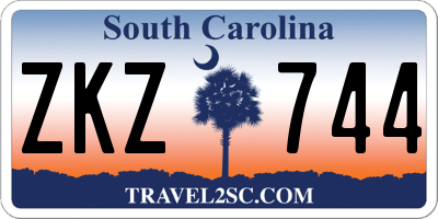 SC license plate ZKZ744