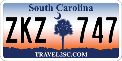 SC license plate ZKZ747