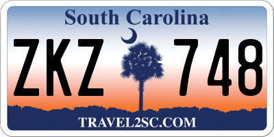 SC license plate ZKZ748