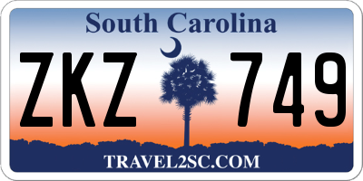 SC license plate ZKZ749