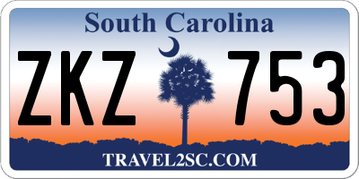 SC license plate ZKZ753