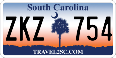 SC license plate ZKZ754