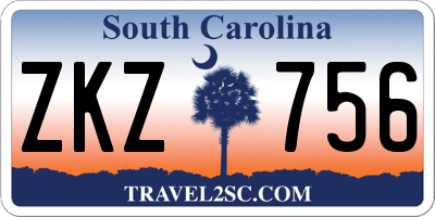 SC license plate ZKZ756