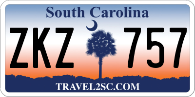 SC license plate ZKZ757