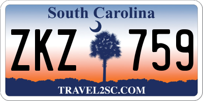 SC license plate ZKZ759