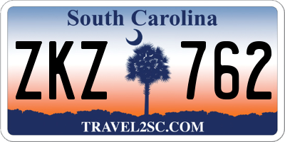 SC license plate ZKZ762