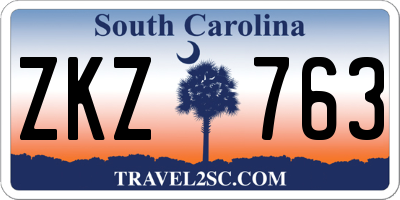 SC license plate ZKZ763