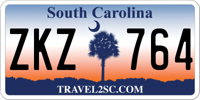 SC license plate ZKZ764