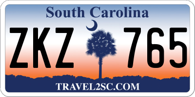 SC license plate ZKZ765