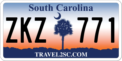 SC license plate ZKZ771