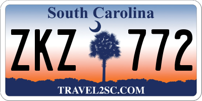 SC license plate ZKZ772
