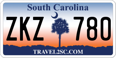 SC license plate ZKZ780